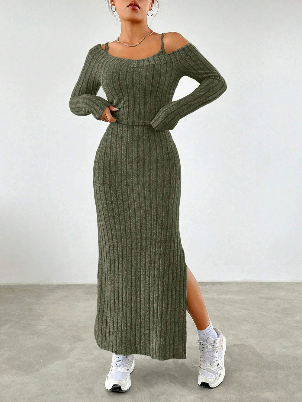 ZARA Simple Elegant Fashion 2-Piece Set Spring Summer Commute Strap Dress